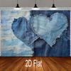 2D Jeans-Patchwork-Herz-Hintergrund für rustikale Motto-Partydekoration