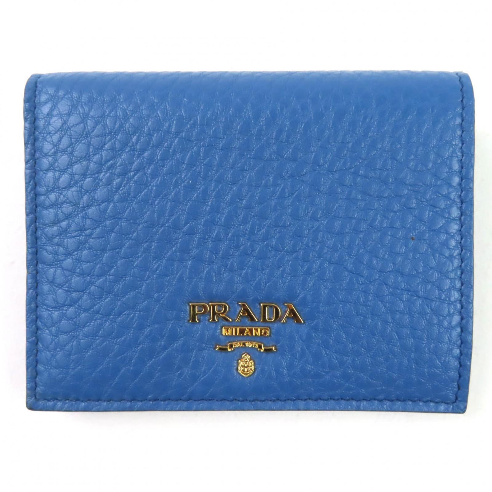 

Pristine PRADA Bifold Wallet cobalt leather Women 1MV204 Used