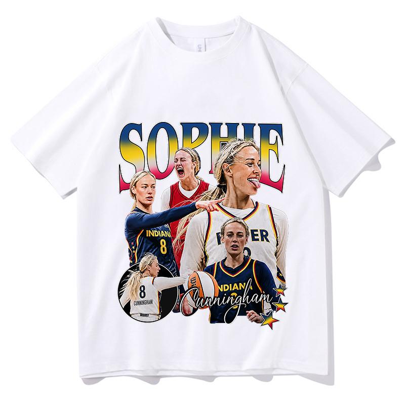 Sophie Cunningham TShirts Summer Unisex Unisex Retro Pure Cotton Y2K Round Neck Casual Streetwear Oneck Tees Aesthetic Clothing