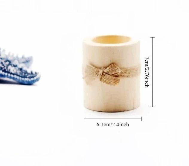 1/3PCS modern minimalist style wood color creative wooden cylindrical candlesticks, floral potted ornaments decorative parts