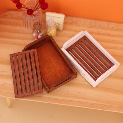 1:12 Dollhouse Miniature Bread Basket Storage Box Shelf Rack Model Home Furniture Decor Toy