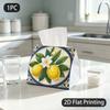 1pc Tissue Box, Mediterranean Style/Lemon Blossom Motif/Bright Cheerful Vibe Pattern, 2D Flat Printing, Lightweight, Strong And Firm, Tissue Pouch, fo