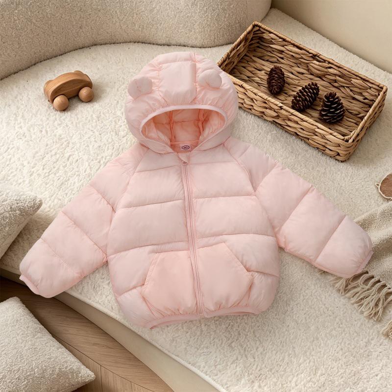 Autumn Winter Kids' Hooded Cotton Jacket - Lightweight, Korean Style, Warm Outerwear for Toddlers and Babies