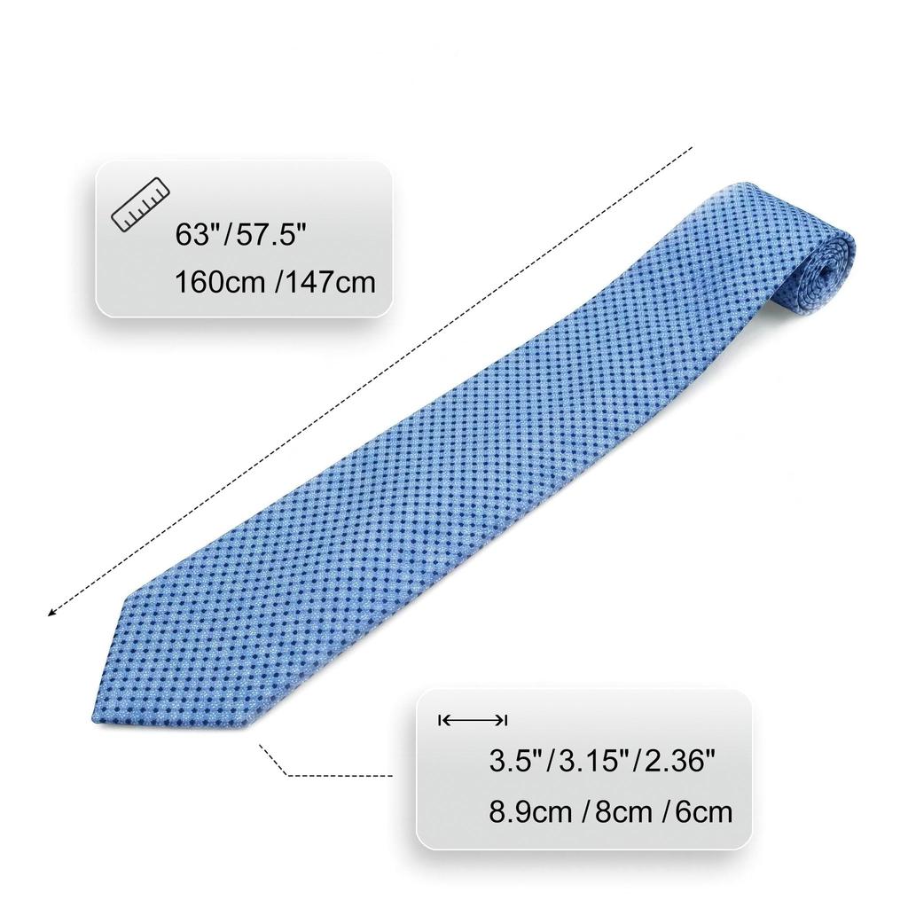 Shlax&Wing Mens Ties Blue Dots Business Necktie Silk Suit For Men