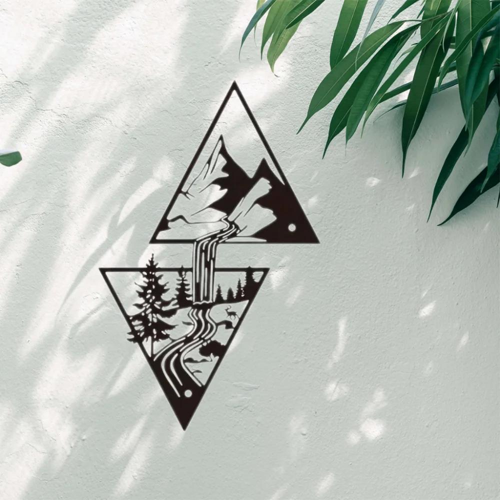 Mountain Wall Art Mountain Waterfall Metal Wall Art Home Decor Metal Wall Art Home Decor Modern Art Wall Ornaments Artwork