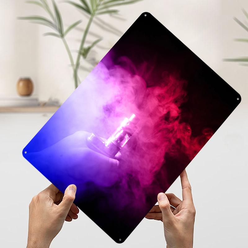 Colorful Clouds of Vape Tin Plaque Poster Customized Wall Art Retro Vintage Metal Signs for Man Cave Mancave Decoration Room