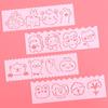 Cute Cartoon Hand-Painted Hollow Newspaper Template & DIY Drawing Ruler Set for Kids