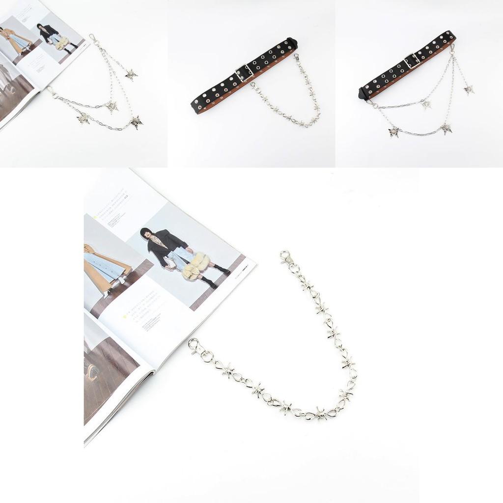 Fashion Double Breasted Design Women Waist Belt And Butterfly Metal Decor Chain For Street Fashion
