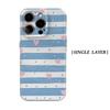 Blue Pink Heart Stripes Phone Case for IPhone 17AIR 16E 16 15 14 13 12 11 17 Pro Max Plus Double-layer Back Cover