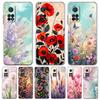 Transparent Phone Case for Xiaomi Mi 15 14 13 12 11 Ultra 14T 13T 12T 11T 10T Pro Lite 5G Soft TPU Shell Cartoon Flower Capa Bag
