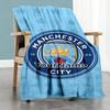 Manchester City Personalized Name Blanket Multi-purpose Customizable Blanket Soft Warm Cozy Perfect for Nap Bed Seaside Couch Four Seasons Multipurpos