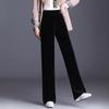 Golden Velvet High-Waisted Straight-Leg Pants - Women's Autumn/Winter 2025 Collection