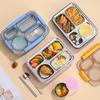 4-Compartment Stainless Steel Lunch Box with Portable Insulated Soup Cup, Microwaveable Bento Box for Office Workers.