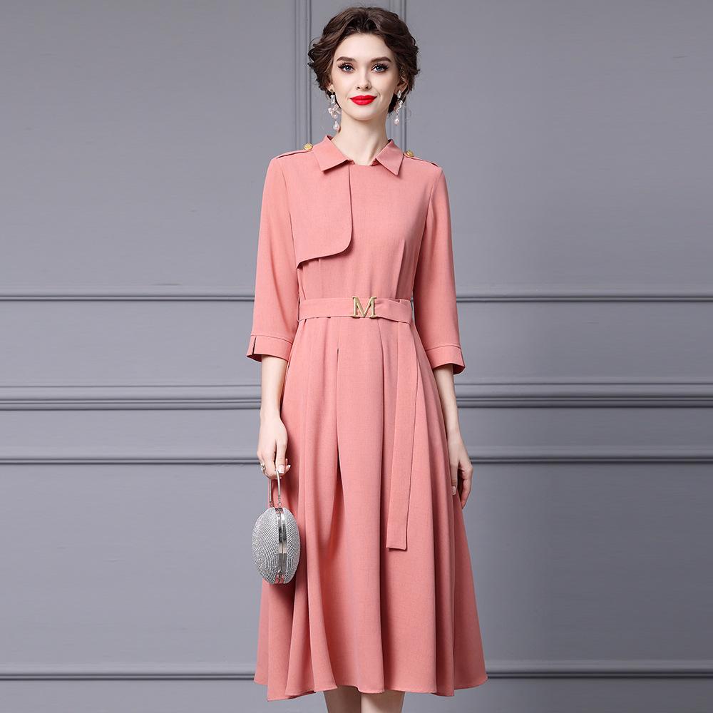 

Zhilie Lace-Up Waist-Slimming Trench Coat Dress - Spring 2025 Collection XL