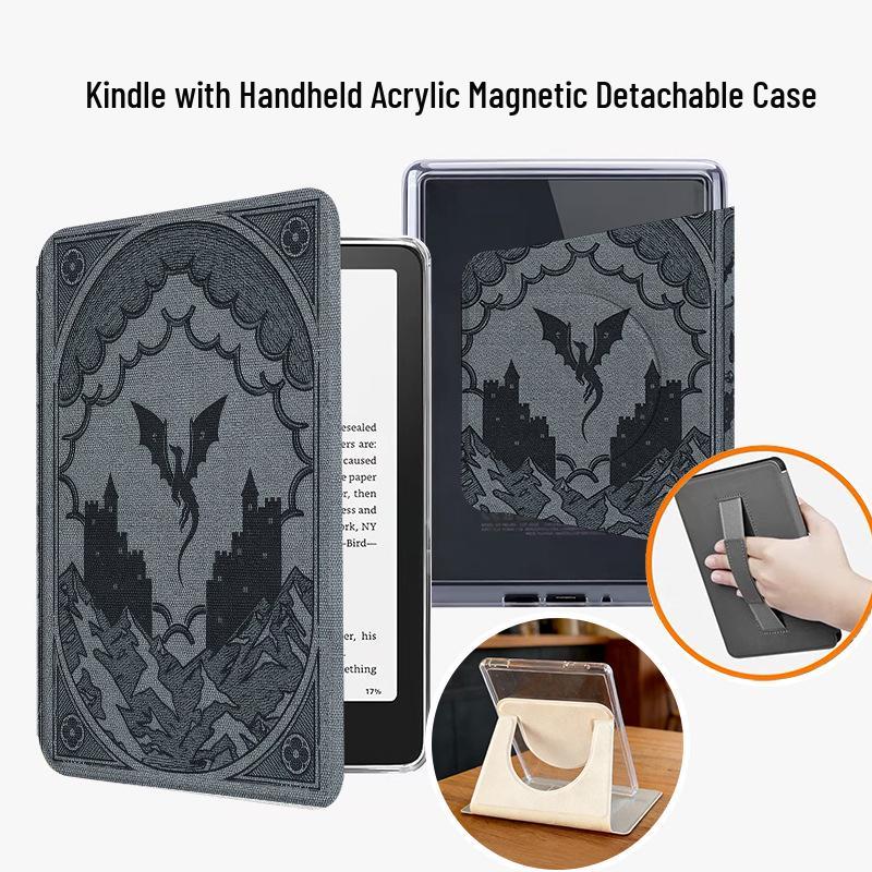 Étui Magnétique Kindle Paperwhite Kobo avec Couverture de Veille Amovible (Acrylique/Silicone, KPW1-6).