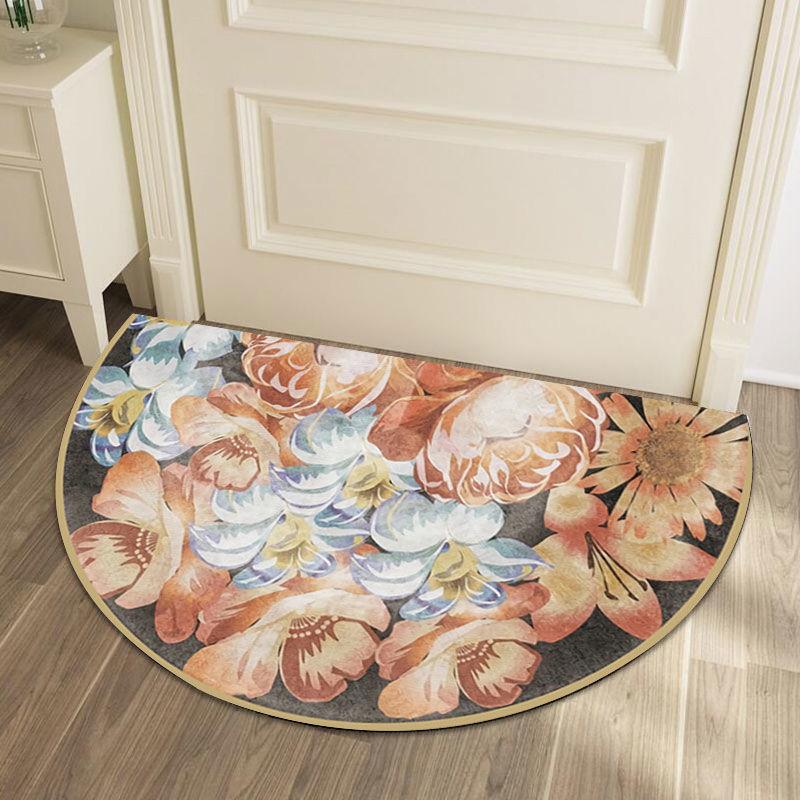 Simple Nordic Style Semi-circular Bath Mat Non-slip Bedroom Carpet High Quality Absorbent Mat Home Decoration Entrance Door Mats