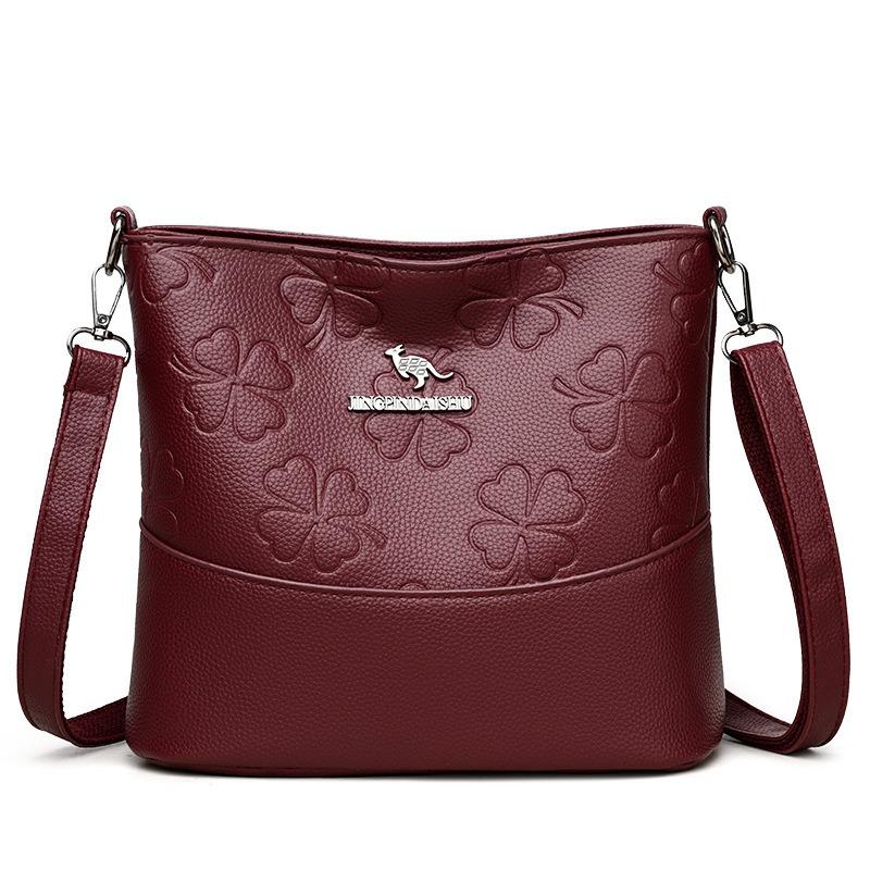 Einfache Bucket Bag Retro Damenhandtasche Großvolumige Pendler-Ein-Schulter-Umhängetasche
