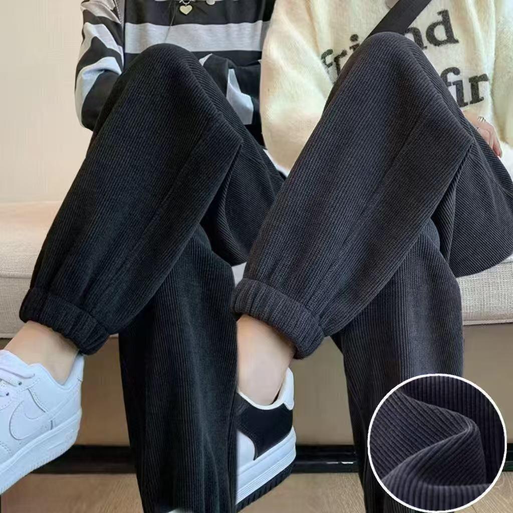 

2025 A/W Women s Corduroy Harem Joggers with Plus Velvet Cuffs 3XL (150-165 Jin)
