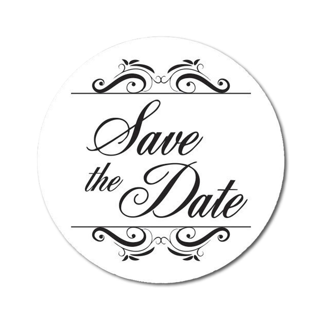 Darling Souvenir Round 1.6 Inches Swirl Border Pink Save The Date Stickers Wedding Envelope Seal-45