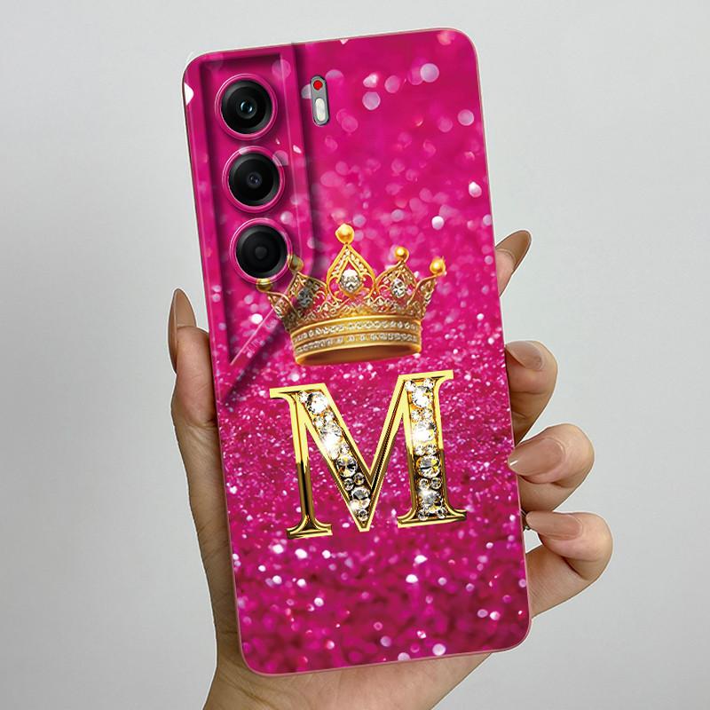 For Tecno Camon 40 Pro 4G 5G CM6 CM7 Case Crown Letter Silicone Soft Phone Cases For Tecno Camon40 Camera Protection Back Cover