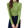 Women's Long-Sleeve Slim Fit Sweater, Half Turtleneck, Versatile Korean Style Knit Top for Spring, Autumn, and Winter.