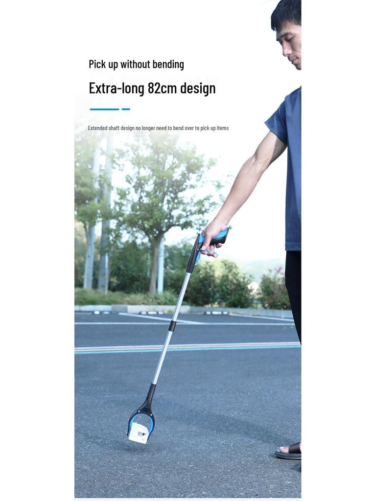 Collapsible Long-Handled Trash Picker Tongs - Household Sanitation Tool
