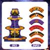 Halloween Party Decoration Set with Pumpkin and Ghost Balloons, Banners, Honeycomb Balls, and Tablecloth
