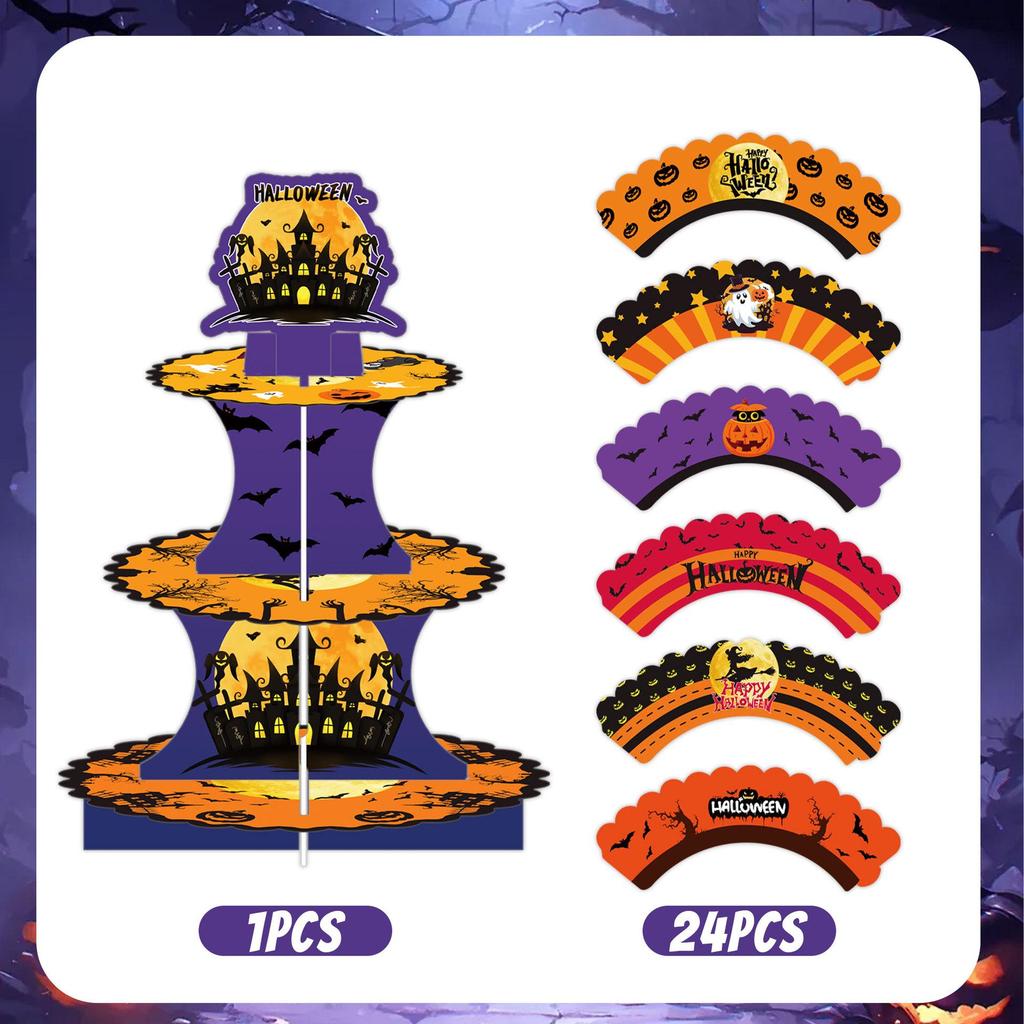 Halloween Party Decoration Set with Pumpkin and Ghost Balloons, Banners, Honeycomb Balls, and Tablecloth
