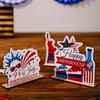 Unique Handcrafted Wooden Independence Day Figurine For Celebrating Usa Patriotism