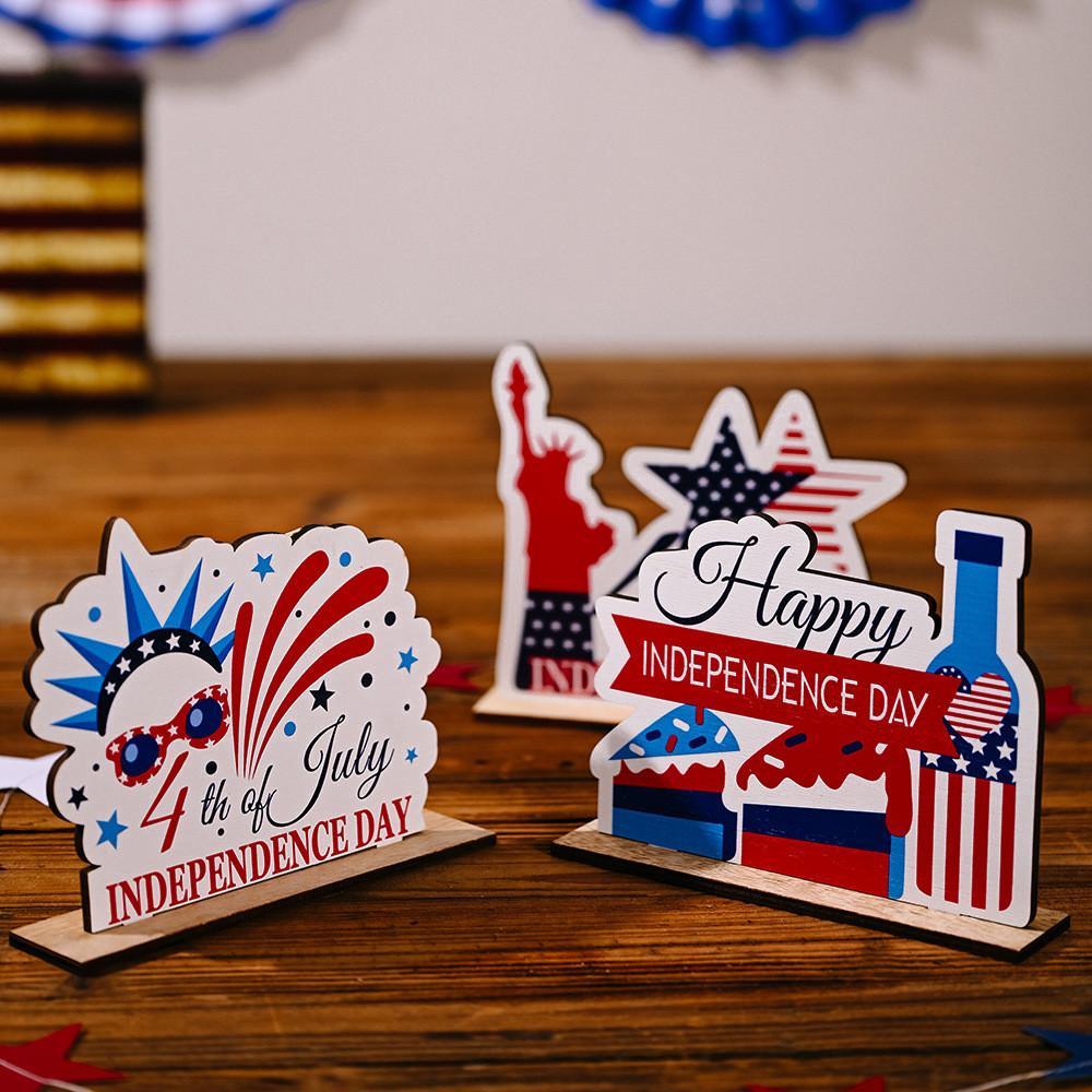 Unique Handcrafted Wooden Independence Day Figurine For Celebrating Usa Patriotism