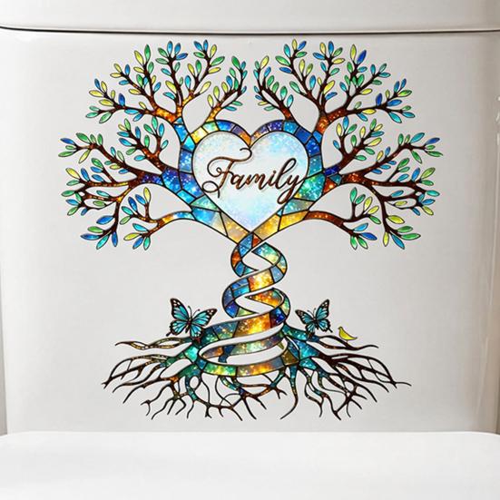 Tree of Life Toilet Cover Sticker Waterproof Toilet Lid Tank