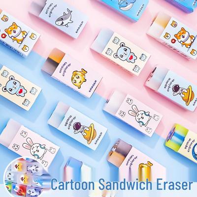 Cartoon Astronauten-Sandwich-Radiergummi - Staubarm, Niedlicher Zeichen-Radiergummi für Kinder