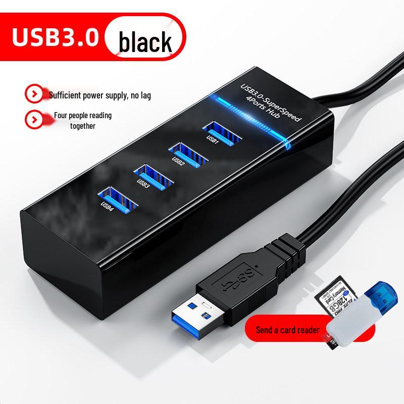 USB 3.0 Hub Splitter: 4-Port Expansion for Laptop, Mouse, Flash Drive