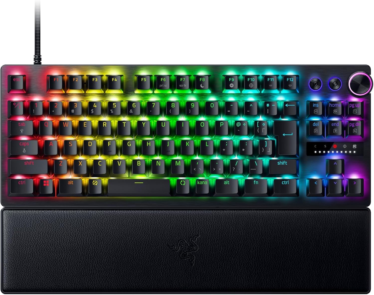 

Razer Huntsman V3 Pro Tenkeyless JP Analog Gaming Keyboard with Rapid Adjustable Optical 40G Actuation Wrist Rest Japanese Layout Trigger, Actuation,