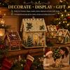 Christmas DIY Pearl Bead Art House Decoration Kit Wooden House Diamond Painting Handcraft Set Santa Snowman Xmas DIY Craft Kit