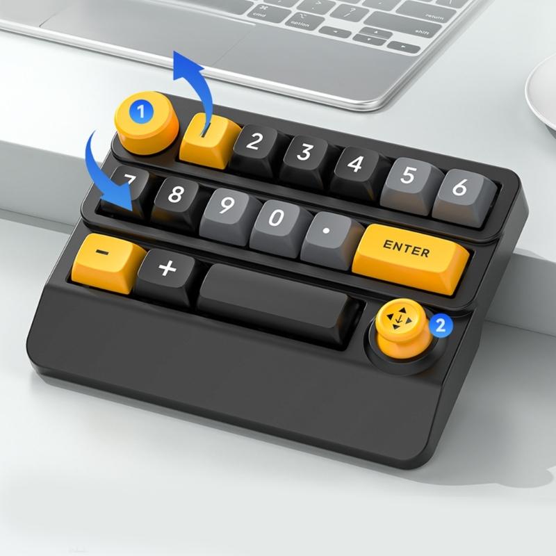 Wireless Gaming Keyboard Macro Defined Joystick 15keys Gaming Keyboard with Color Lights Multiple Function