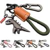 Alloy Dinosaur Charm Paired with a Hand-Woven Bracelet,Weseecase Keychain