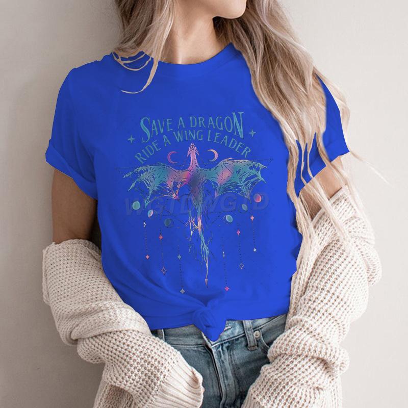 New Spring Onyx Storm Tshirt Women Short Sleeve Save A Dragon Ride A Wing Leader Basic Shirt Vintage Dragon Fashion Tshirt