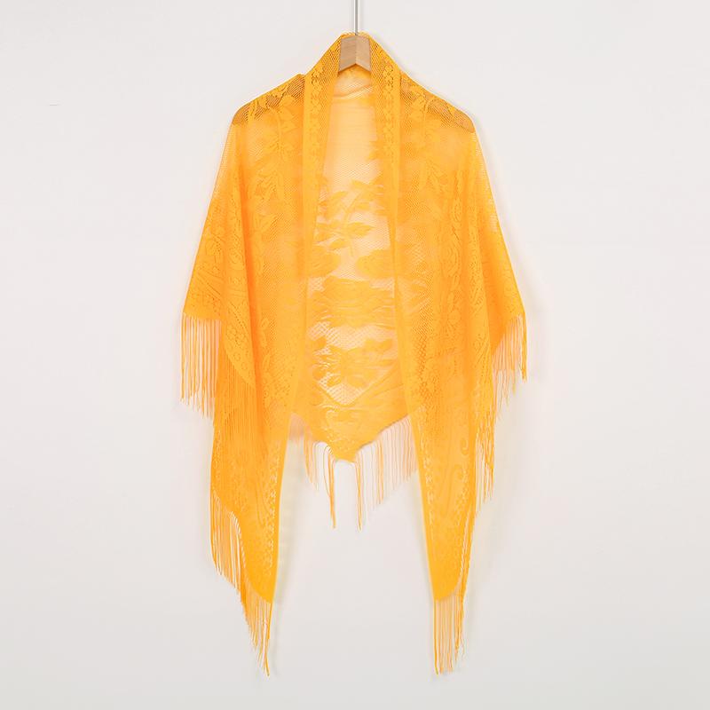 Women Fashion Triangle Wrap Lady Shawl Flower Lace Scarf Female Baby Tassel Shawls Scarves Spring Summer Photo Props Accessories