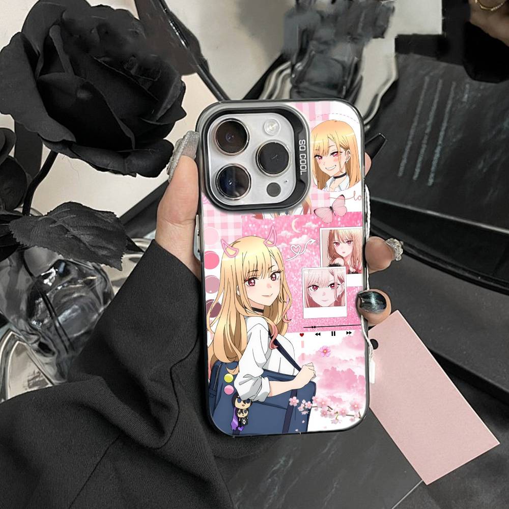 S-Darling Marin Kitagawa Colorful Silver Phone Case For iPhone 17,16,15,14,13,12,Pro MAX Black Matte Shockproof Cover