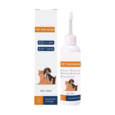 Evcil Hayvan Kulak Temizleme Damlaları, Kedi ve Köpek Kulak Kiri Temizleme, Kulak Akarı Temizleme Solüsyonu, Kulak Kanalı Temizleme Solüsyonu, 120ml