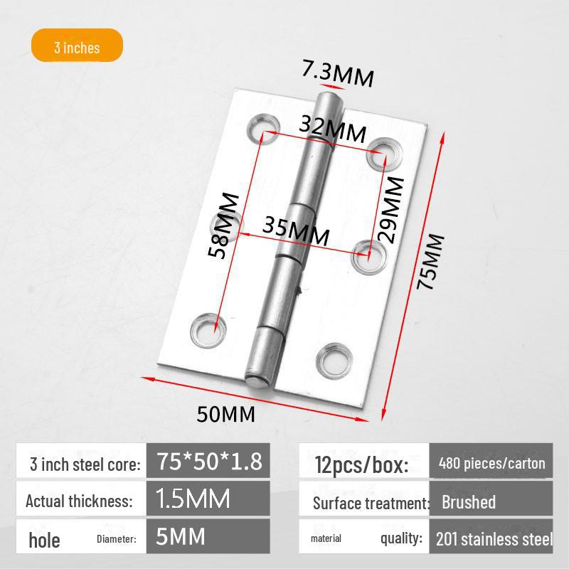 Scharniersatz für Schranktüren und Fenster aus Edelstahl 304