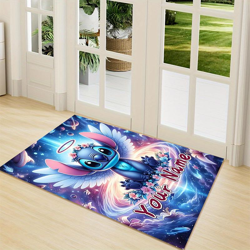 Custom Name Cosmic Angel Stitch Carpet Rug Customizable Soft Washable Anti-Slip Home Living Room Sofa Mats Personalized Rug. 0909367