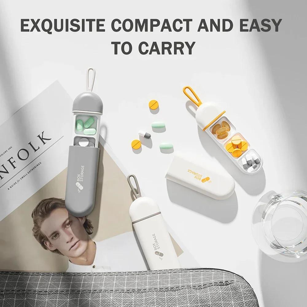 3-Compartment Pill Box & Daily Organizer, Portable Moisture-Proof Medicine Container for Travel Pocket Use
