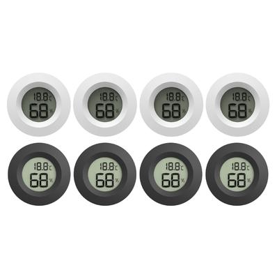 4pcs Round Embedded Digital Hygrometer Thermometers for Accurate Temperature Humidity Monitoring In Reptiles Habitats
