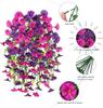 Artificial Faux Plants Flowers Fake Silk Fuchsia UV Resistant Realistic Morning Glory for Hanging Planter Porch Patio Decor