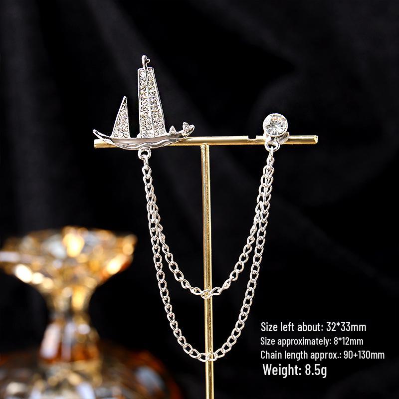 Baroque Rhinestone Pearl Corsage Necklace Brooch - Retro British Court Suit Accessory