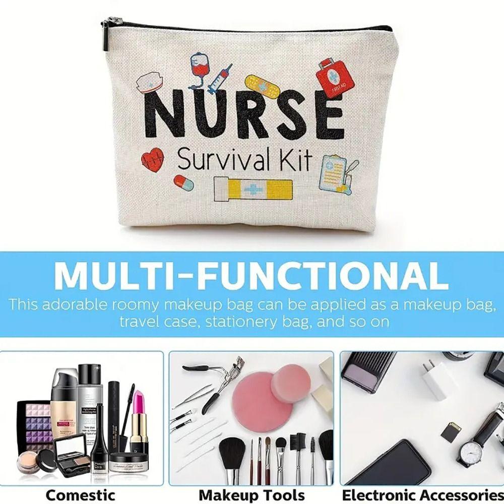 

Printing Makeup Bag linen Toiletry Bag Gift nursing pouch 6