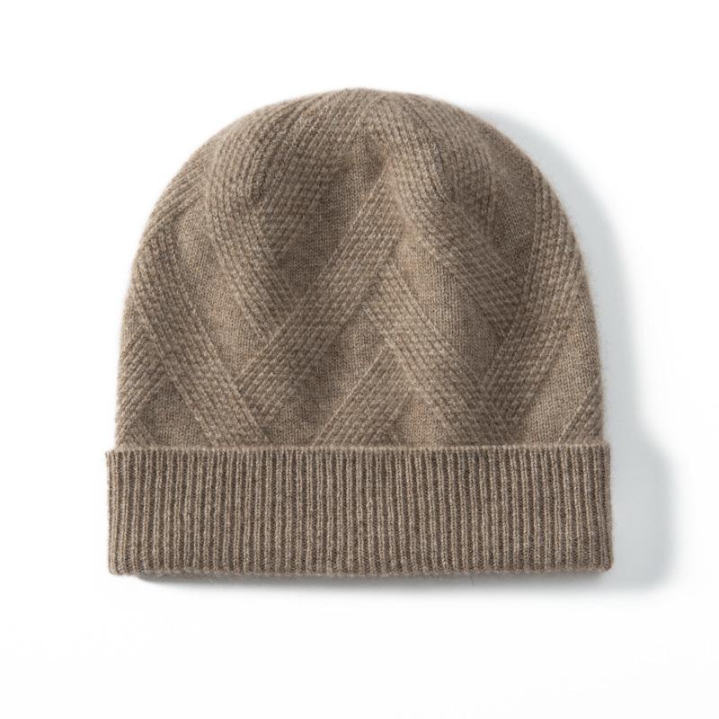 Women's 100% Pure Cashmere Twill Knit Hat - Warm, Stylish Cold Protection for Autumn/Winter