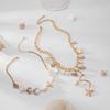 Holiday Style Pearl Conch Shell BL Chain Necklace Beach Ocean Style Alloy Collarbone Chain Fashion Retro Niche Design Women's Jewellery
